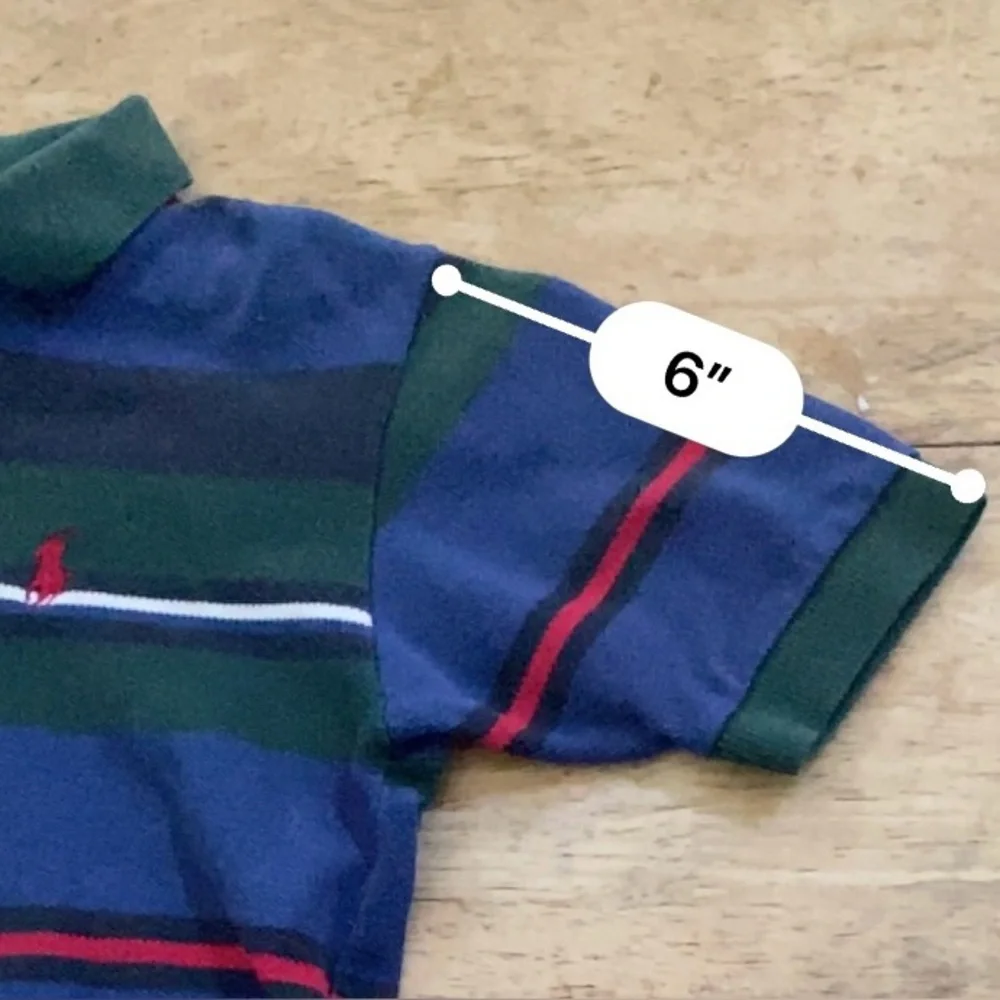 Vintage Polo Ralph Lauren Boy’sSz 6 Striped Mesh Knit Polo Shirt‎